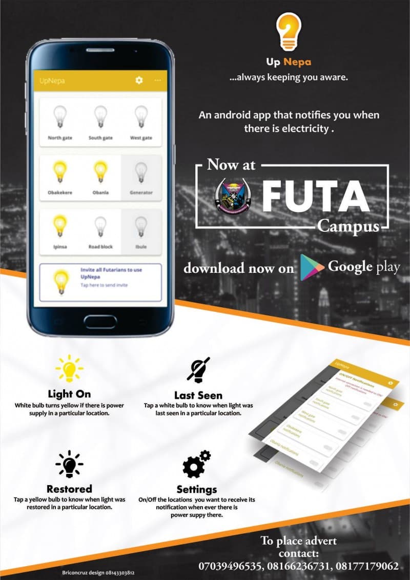 FUTA Students Develop Electricity Notification Software Application