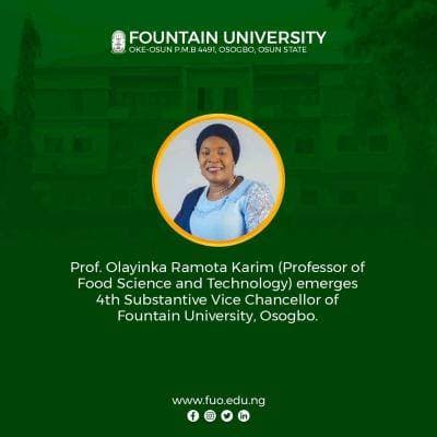 Fountain University Gets New Vice-Chancellor