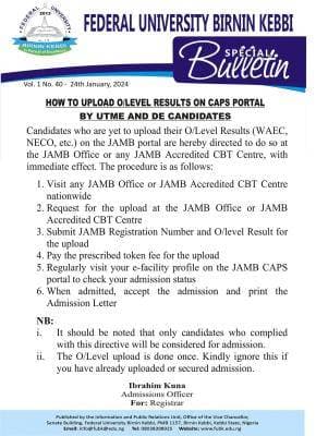 FUBK Notice on Verification of A’level Certificates of DE Candidates