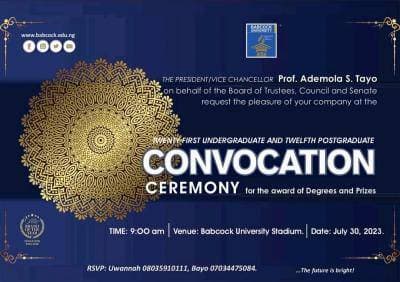 Babcock University Convocation Ceremony for Undergraduate and Postgraduate Students