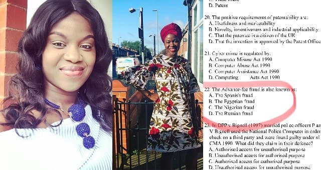 Nigerian Lady Schooling in UK Shares Exam Question About “Yahoo Yahoo” in Nigeria