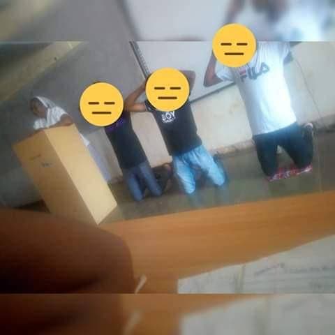 UNN Students Kneel Down and Raise Their Hands As Punishment for Not Sweeping Their Classroom