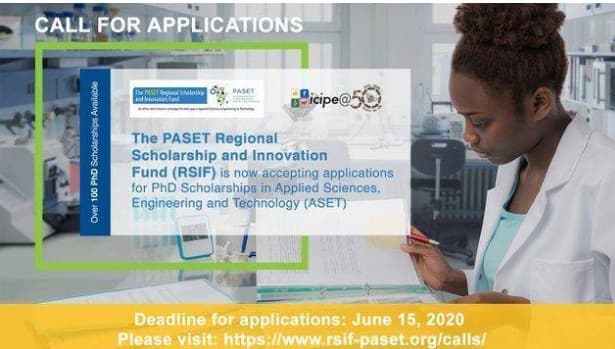 PASET RSIF Scholarships for Sub-Saharan African Students, 2020