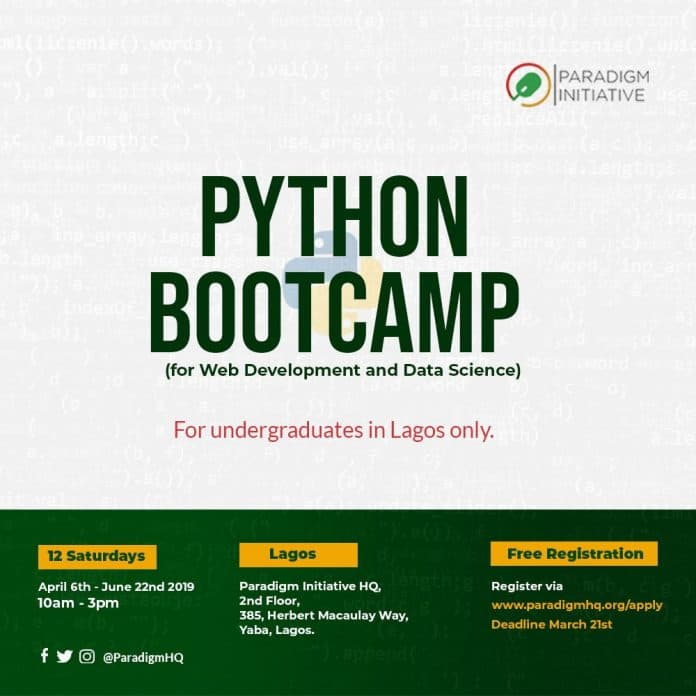Paradigm Initiative Techtiary Python Bootcamp For Young Undergraduates
