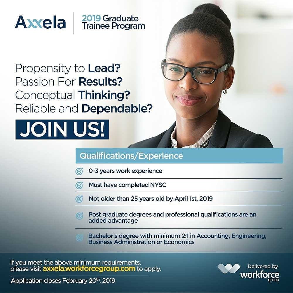Axxela Graduate Trainee Program for Nigerian Graduates, 2019