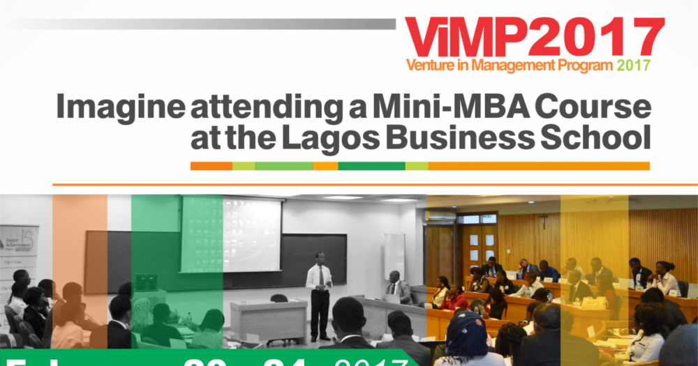 2017 Venture in Management Program (Mini-MBA Course) for Youth Corpers