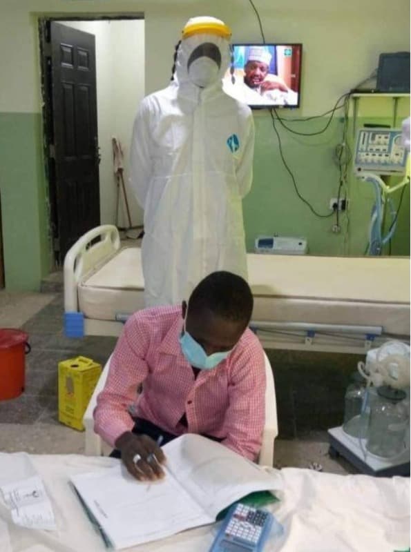 Photos: 2020 WAEC Candidate Writes Exam in Isolation Centre at Gombe State