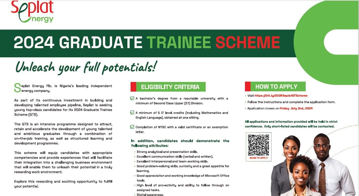 Seplat Energy Graduate Trainee Scheme, 2024 | How to Apply