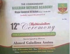 NDA 12th Matriculation Ceremony for 75th RC Cadets