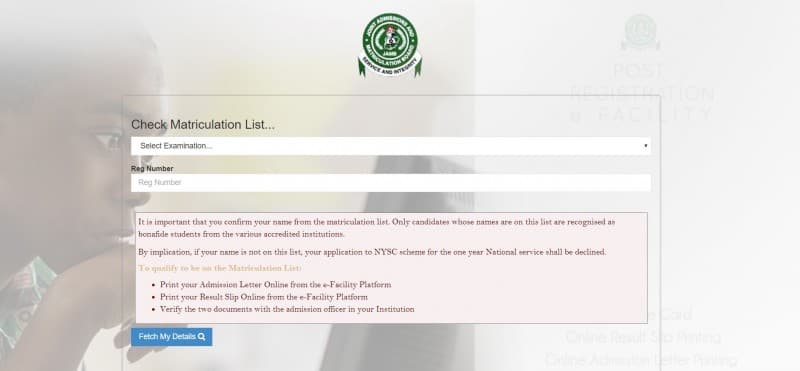 How to Check JAMB Matriculation List: NYSC Notice for Final Year Students