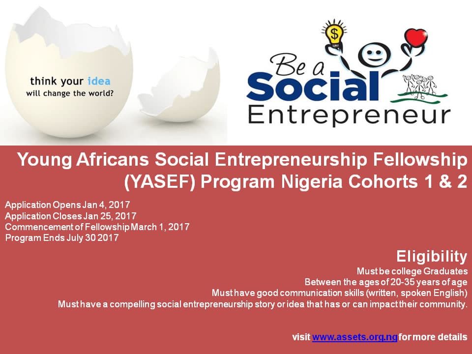 2017 Young Africans Social Entrepreneurship Fellowship (YASEF) Program Nigeria Cohorts 1 & 2