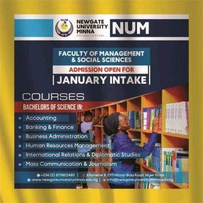 Newgate University, Minna Admission Form for 2022/2023 Session