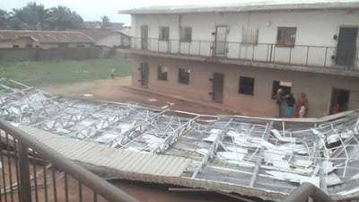 Heavy Rainstorm in Owerri Causes School Building to Collapse