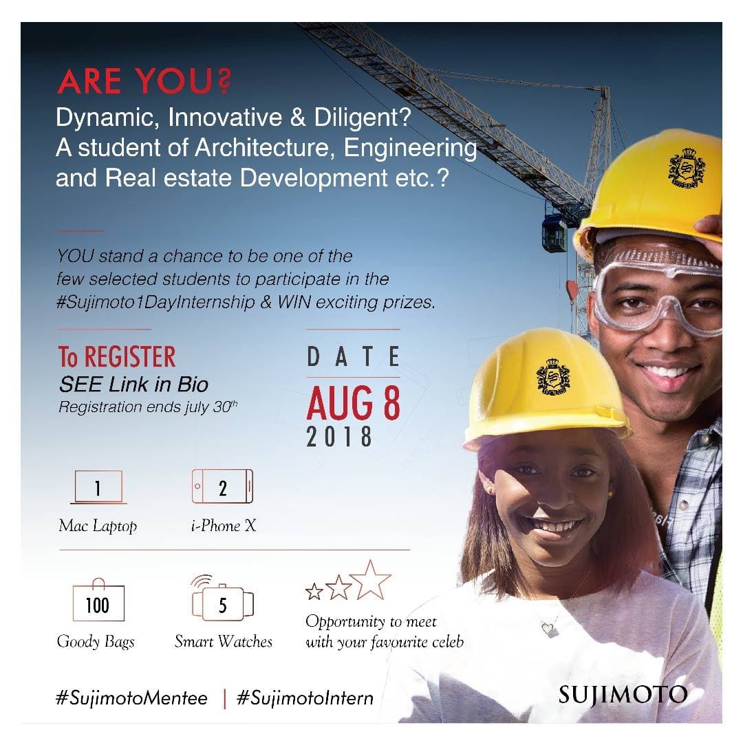 Sujimoto 1-Day Internship Programme for Dynamic Nigerian Students 2018
